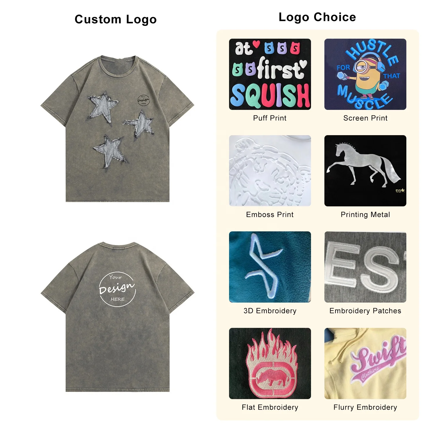 JL0427B Wholesale Custom Embroidery Plus Size Vintage Men T Shirt Fashion Heavy Cotton Acid Wash T Shirt For Men