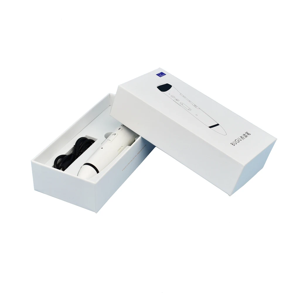 Boxes follow exquisite design saturated logo text against white paper ,electronic products packaging box with isolated lid