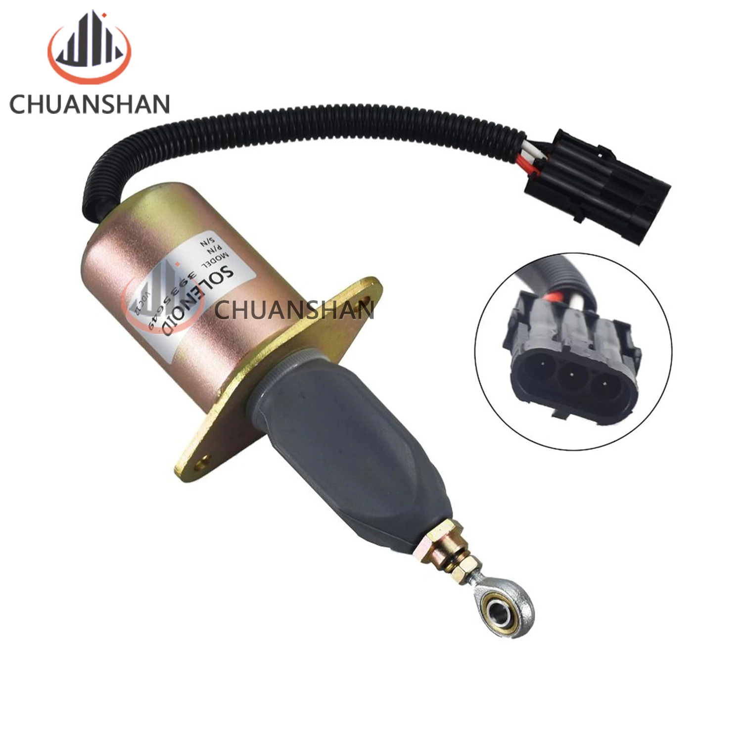 3935649 Construction Machinery Parts for Cummins 5.9L 8.3L W/ Bosch P7100 Fuel Shut Off Solenoid 12V 4946639