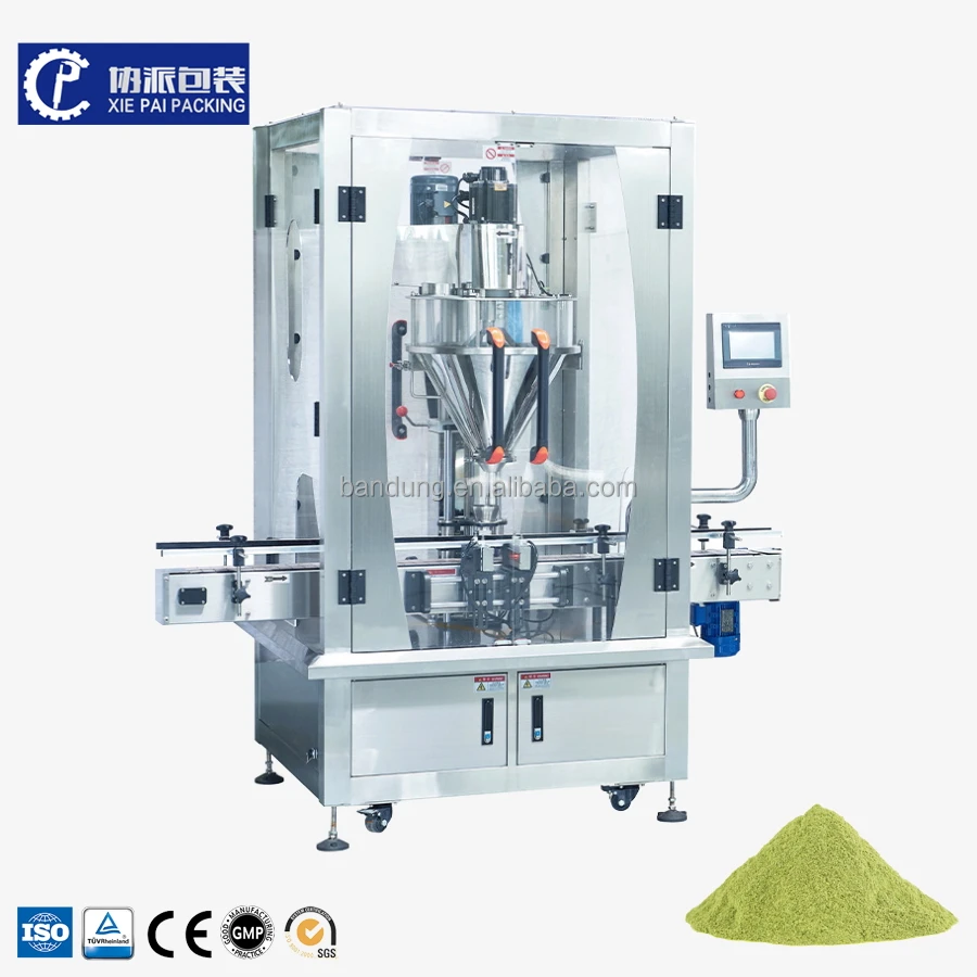 Automatic Spice Coffee Flour Auger Washing Powder Filler / Dry Powder Bag Bottle Jar packing Filling Machine with Servo Motor