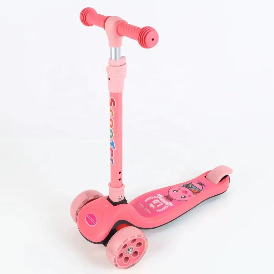 kids scooter with light music 3 PU LED wheel girl kick toy scooter baby Folding adjustable children foot twist scooter