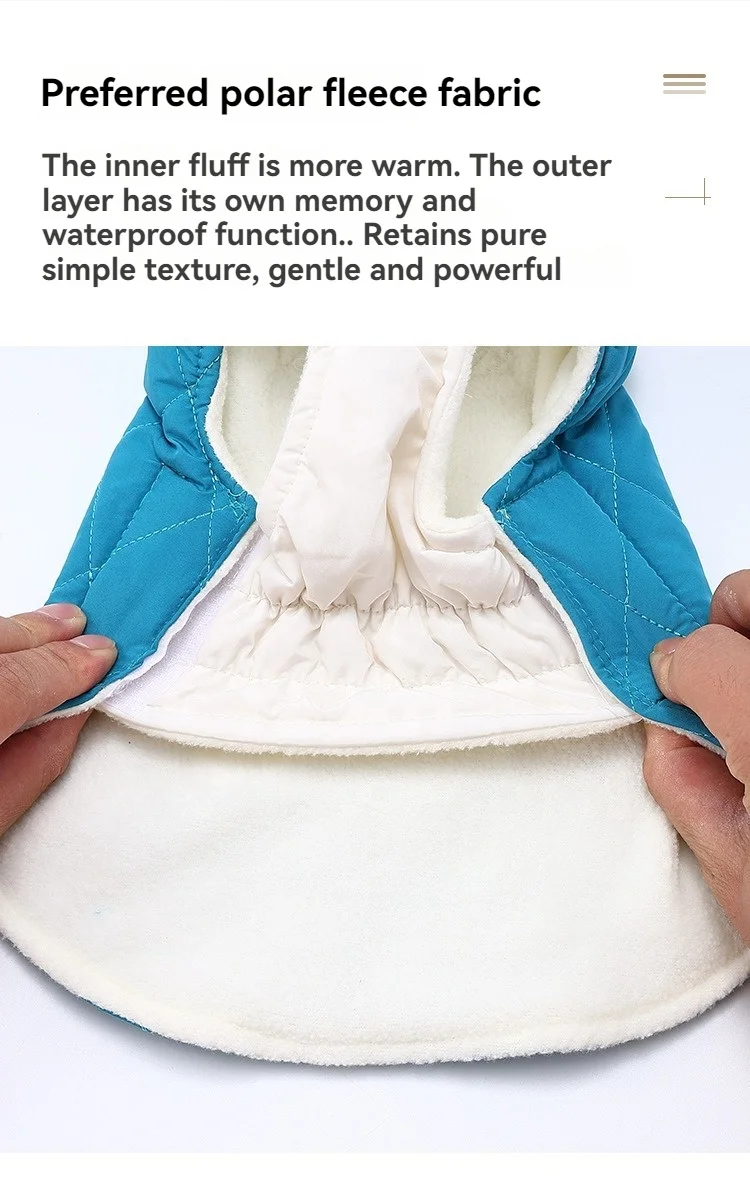 New Arrive Winter Small Dog Clothes Warm Soft Waterproof Dog Coat Dog Harness with Poop Bag Holder