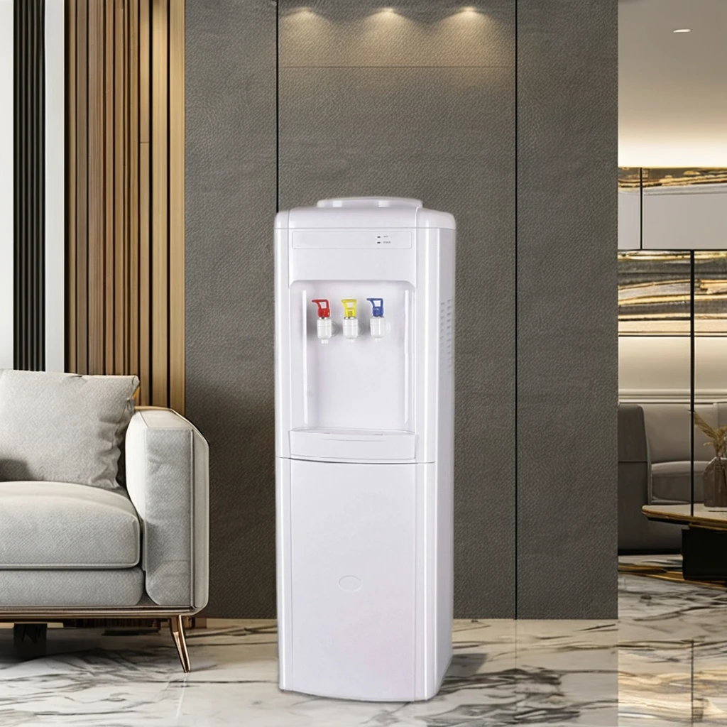 New Model Three Taps Stainless Steel Water Cooler Compressor Cooling System Hot and Cold Water Dispenser for Home and Office