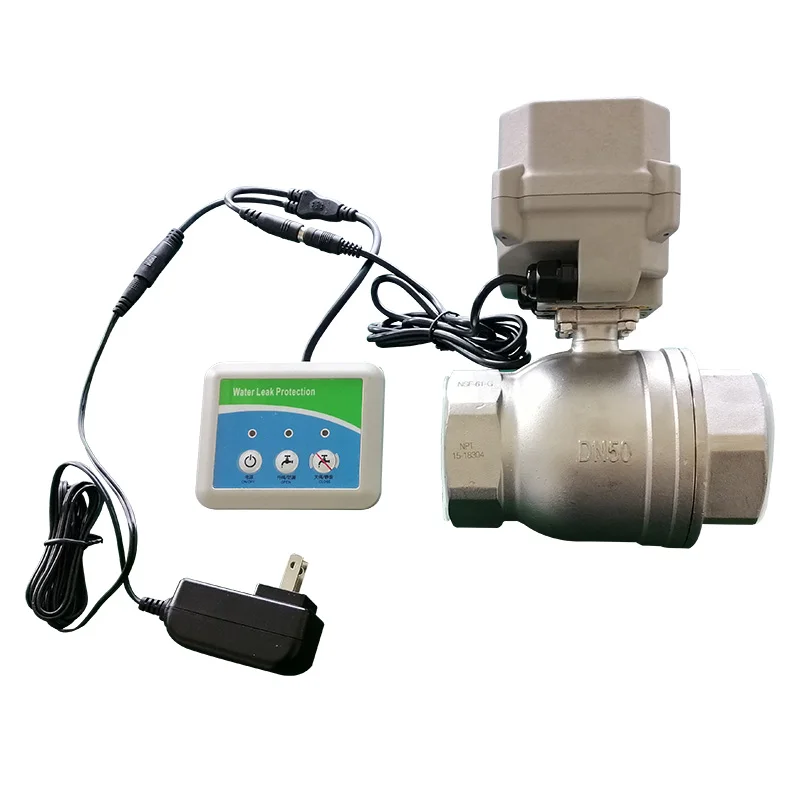 Water Leak Electric Shutoff Detector Sensor Alarm System with Motorized Valve