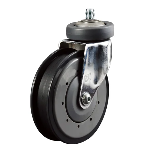 Swivel Supermarket 125mm Pu Shopping Cart Casters And Wheels