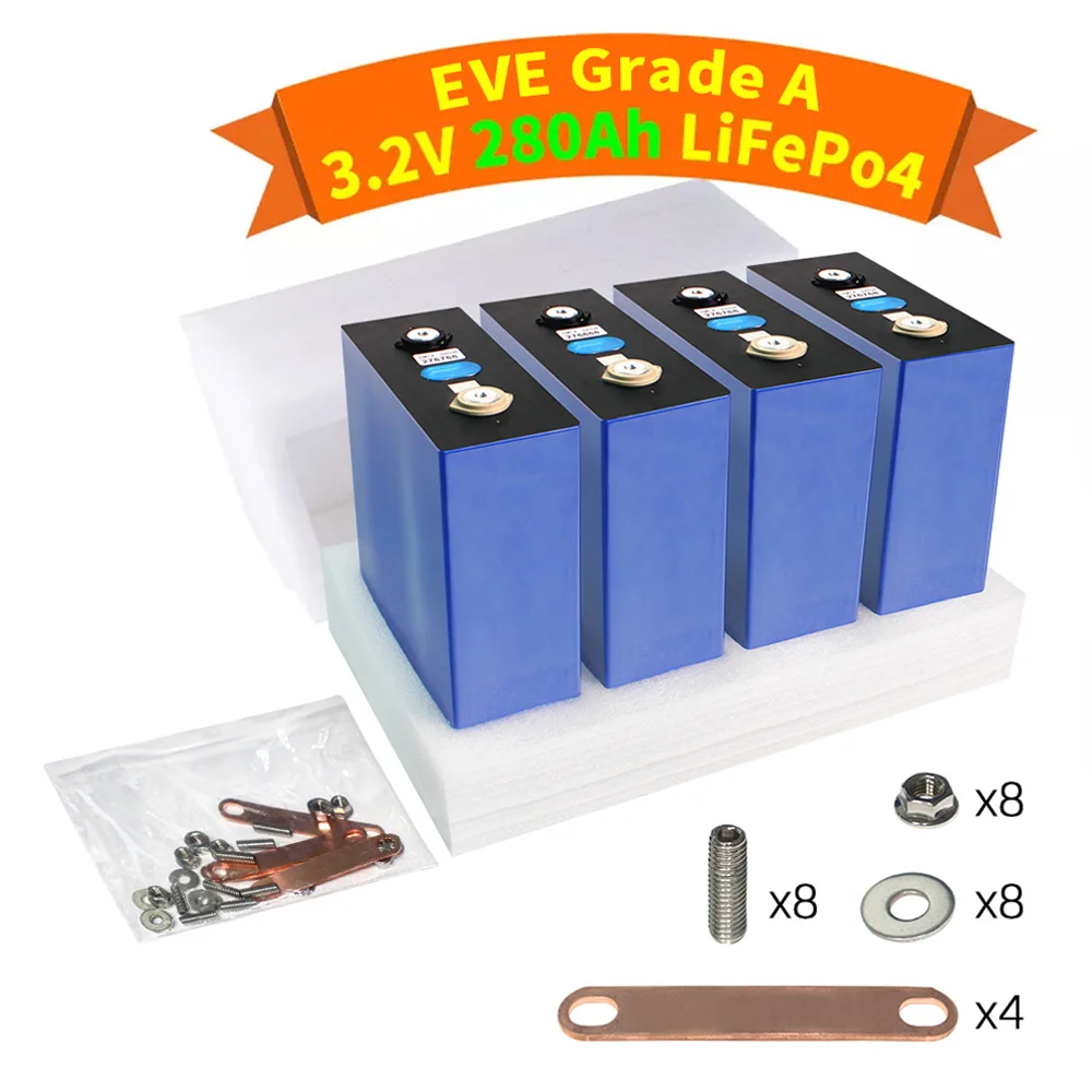EU Free Shipping EV lf280k 3.2v lifepo4 battery grade A  lithium matched LFP Zellen LiFePO4 Akkus 280ah lf280 lf280n