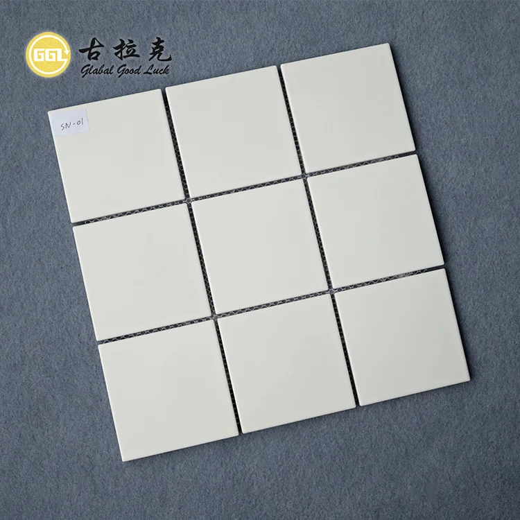 Modern Style Mosaic Tile White Square Mosaic Tile Ceramic Pool Bathroom Tile