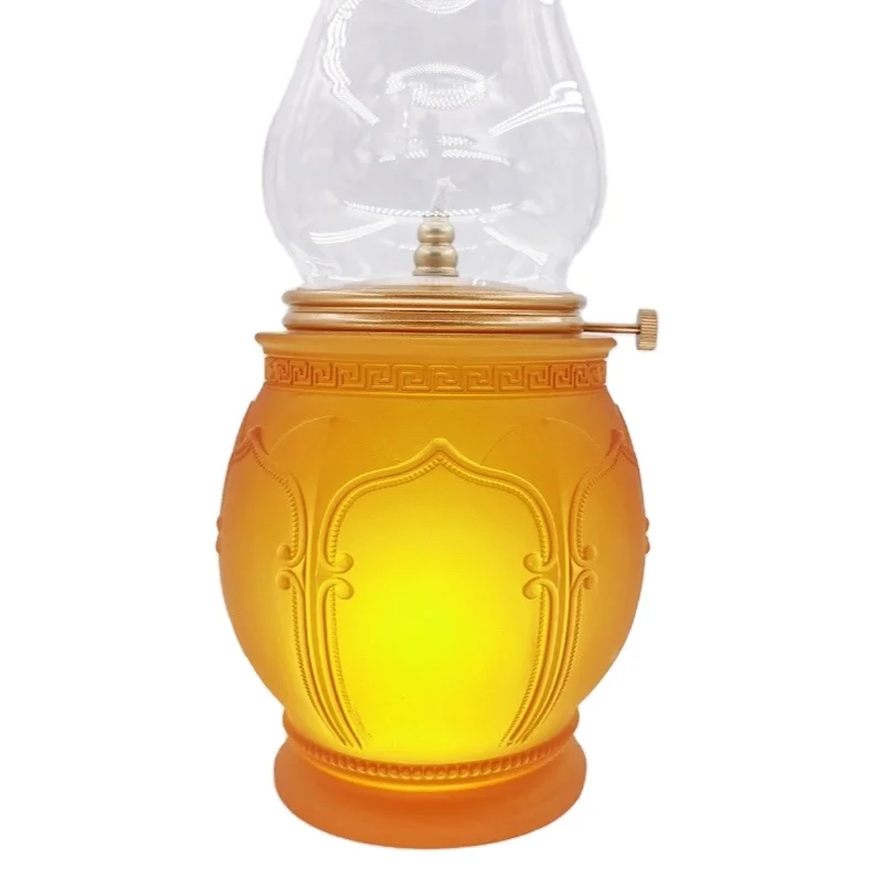 Фабричная розетка Liuli благоприятный фэншуй домашний декоративный стеклянный масляный светильник, масляная лампа буддизм