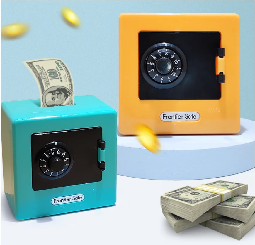 Hot ATM Rotating Password Piggy Bank Cash Coin Saving Box ATM Bank Safe Box Automatic Deposit Banknote Christmas Kids Gift