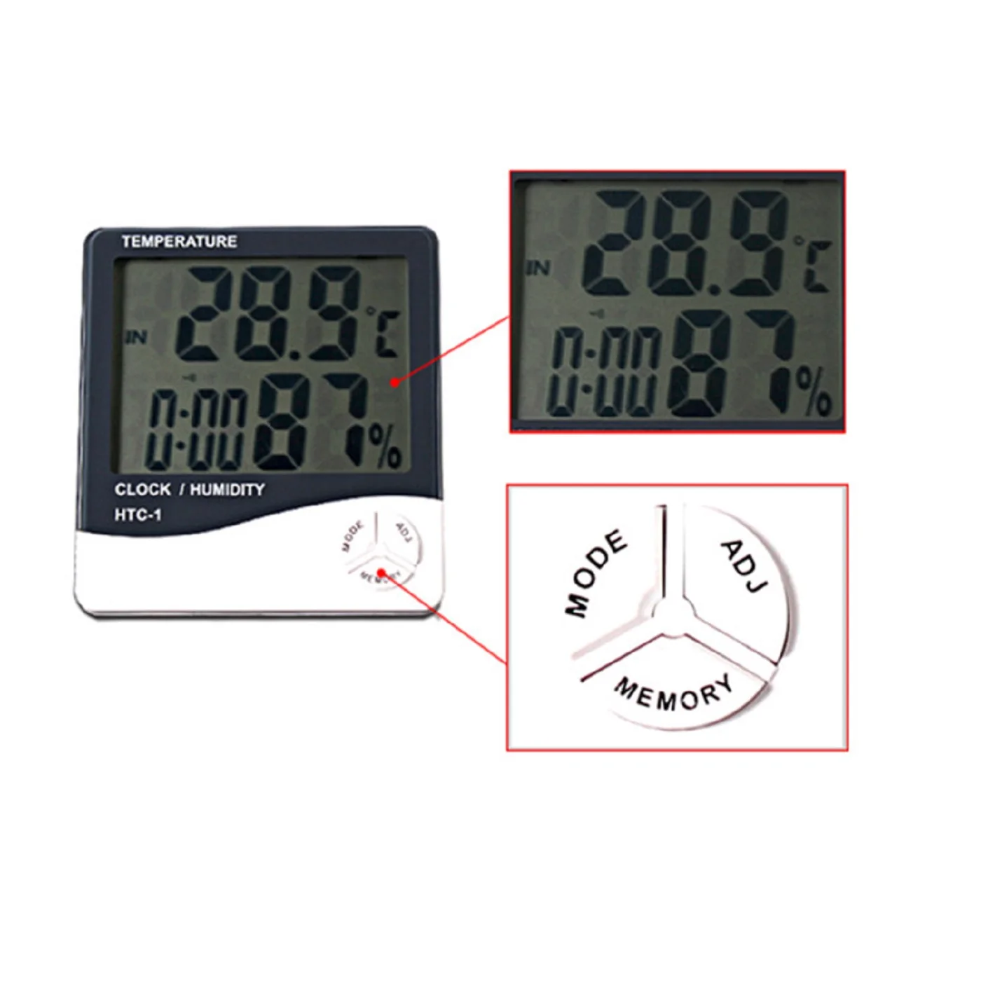 Desk or Wall Mount Digital clock  indoor humidity thermometer hygrometer