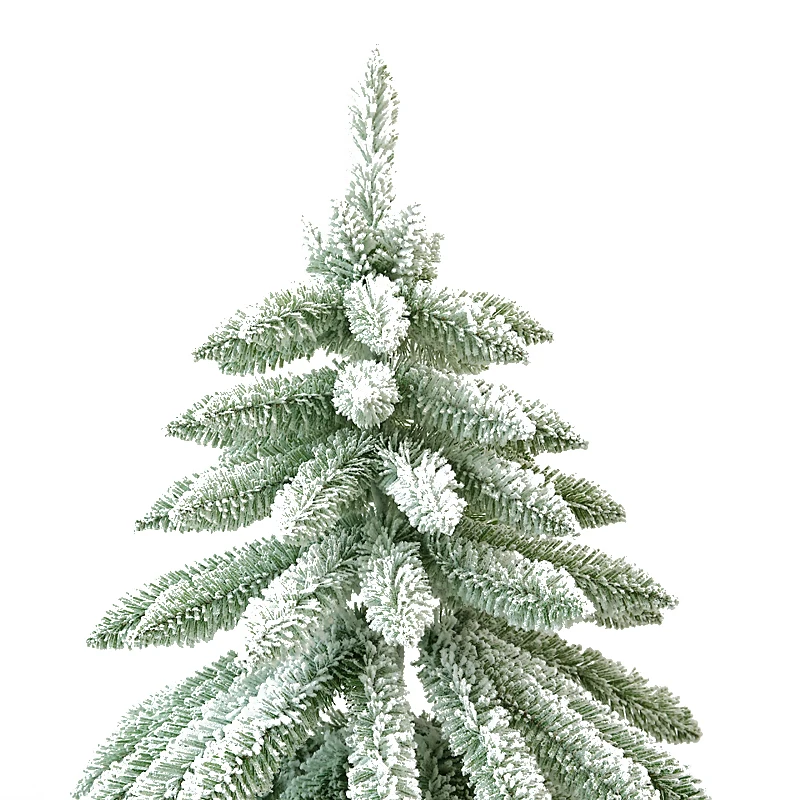 Flocked Frosted Artificial Exterior Big Christmas Tree Custom Height High Quality PVC 100 PCS Acceptable ROHS, CE 180cm 6ft 7ft