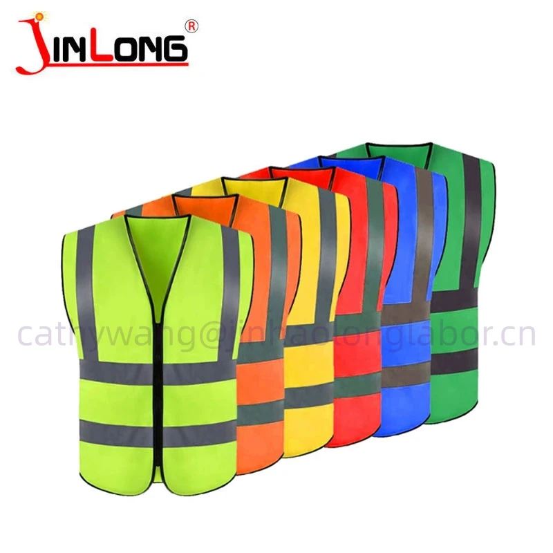Traffic Safety Reflective Vest Emergency Safety Vest With Pockets And Zipper workers vest