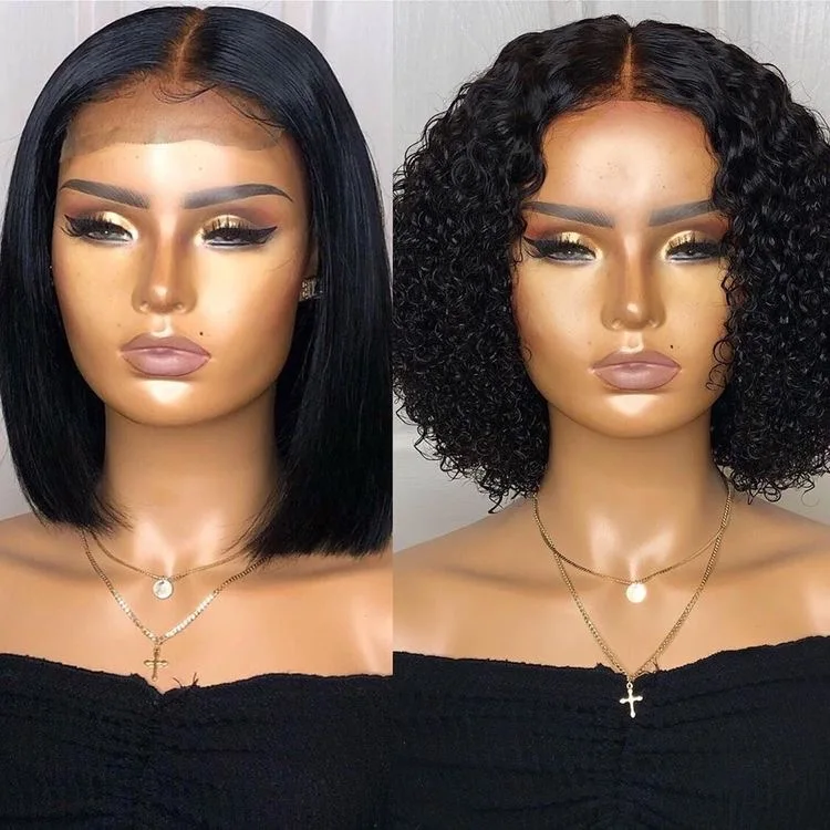wholesale cheap price 100% cuticle alighend hair short cut styles lace closure bob wig lace frontal bob wig