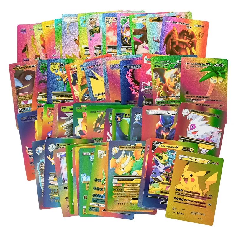 English Poke mon Shining TCG Assorted Cards Anime Charizard Pikachu Rare Collectible Game Battle Trading Card Children Toy