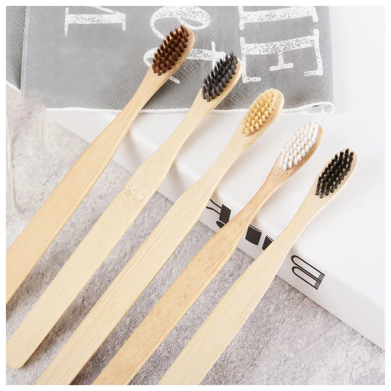 1/2PCS Bamboo Toothbrush Health Soft Fibre Wood wooden Tooth brushes for Adult Children Tooth Brush Eco products