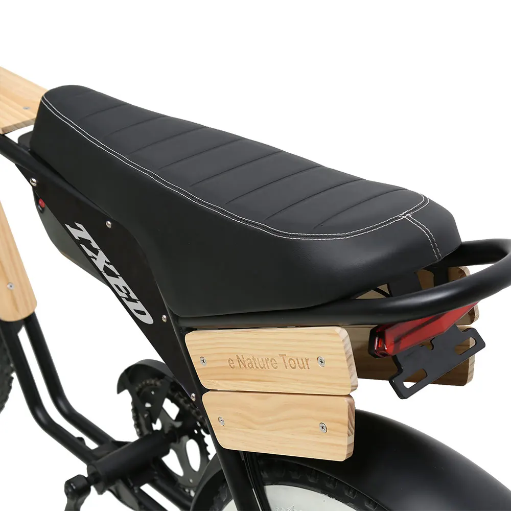 TXED 20 inch suspension 48V electric fat bicycle wooden decorate plate Motorcycle Style e Bike