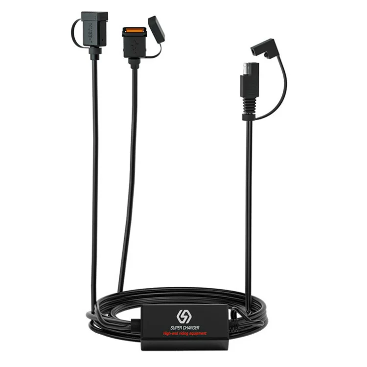 Motorcycle USB Fast Charger SAE To USB Adapter Quick Disconnect Plug Waterproof 36W QC3.0 Quick Charge 3.0 Built-in Smart Chip
