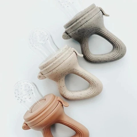 Customized Earthy color Morandi foodie feeder pacifier with nipple for 6 month baby