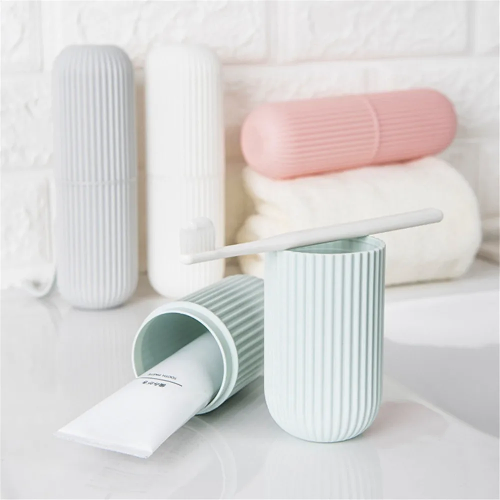 Simple Tooth Brush Cup Toothpaste Storage Box, Travel Toothbrush Box Portable Wash Cup