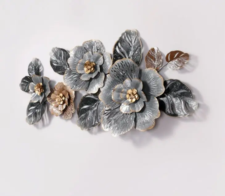 Bohemian style Iron Three-Dimensional Flower Pastoral Wall Hanging Wholesale Living Room Dining Room Bedside Wall decoration