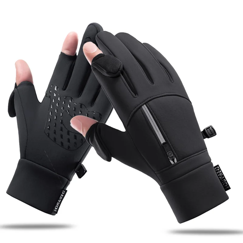BSCI Factory Waterproof Winter Bike Gloves Anti-Slip Thickened Touchscreen Sports Gloves for Safe Riding