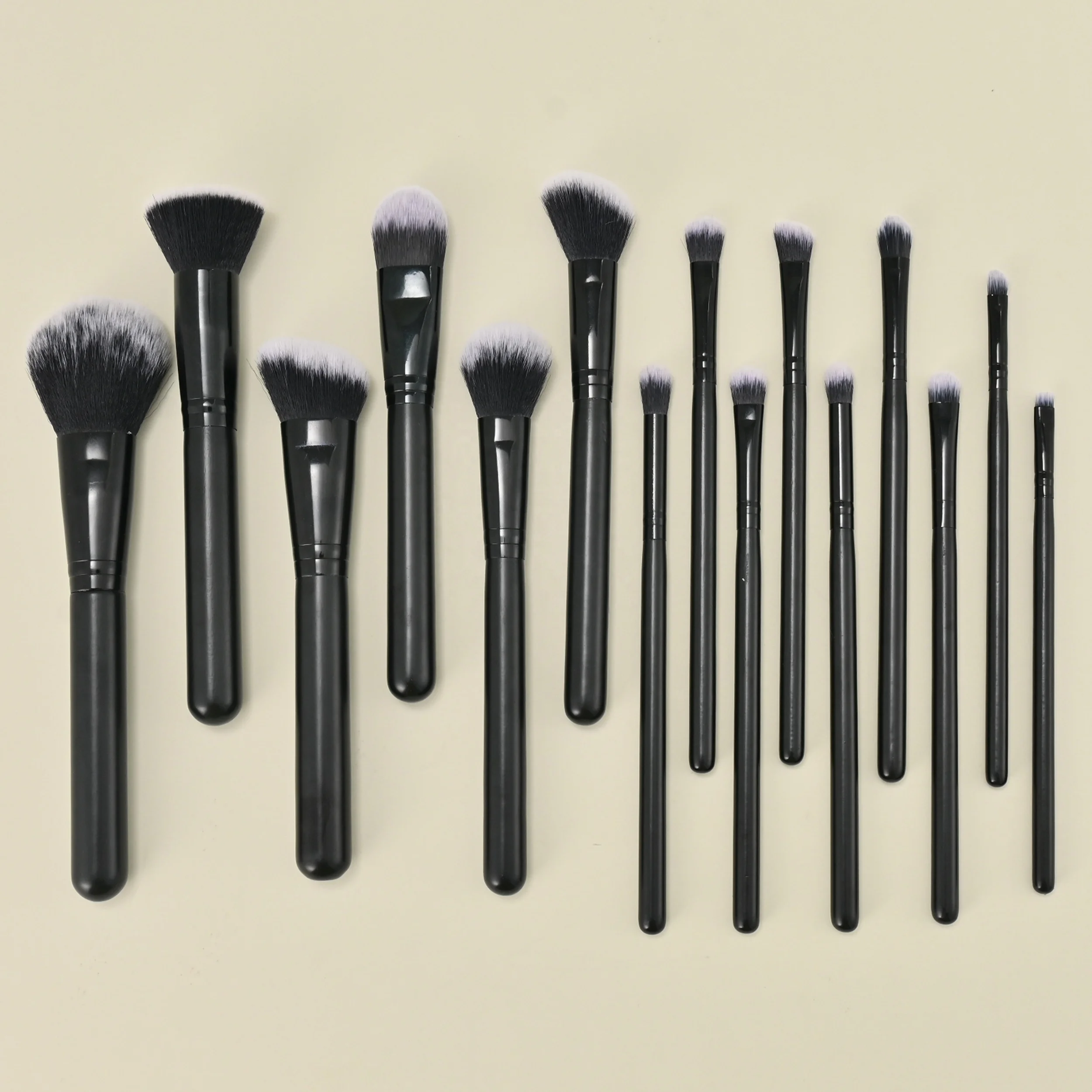 Wholesale 15pcs Makeup Brush Set black Synthetic Makeup Brushes Private Label Make Up brushes
