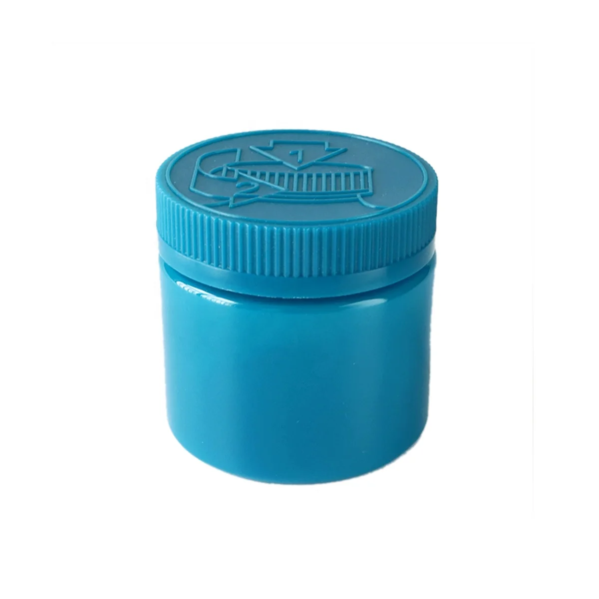 Wide Mouth Plastic Candy Cosmetic Jar Blue 6oz PET Jars with Lids Smell Proof Child Proof Plastic Jar