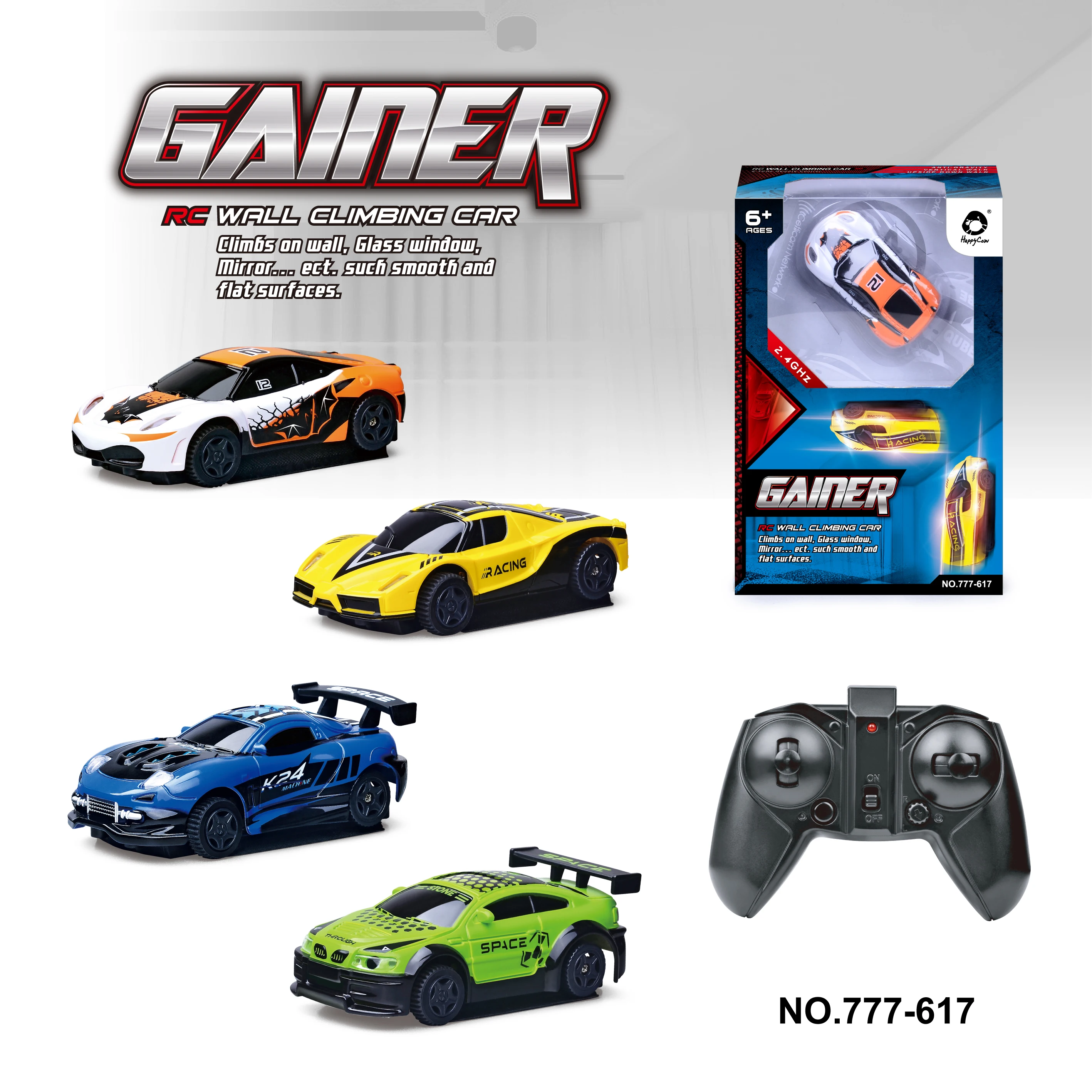 FiveStar Manufacturer Small Cars 360 Rotating Racing 2.4Ghz Remote Control Crawler Toys Climber Robot Toy RC Wall Climbing Car