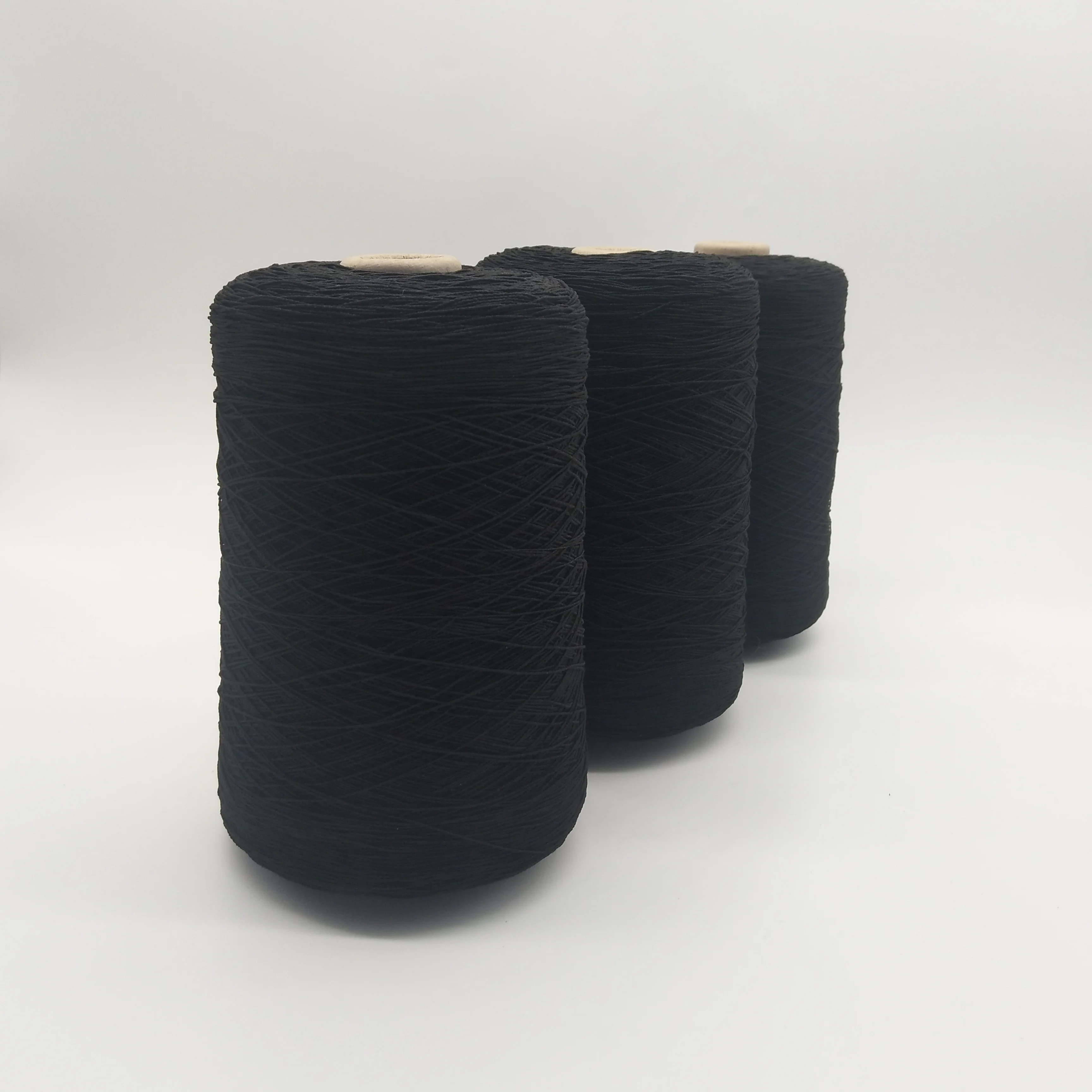 China Manufacturer elastic and popular 90#/75/75 polyester DTY rubber covered yarn for  knitting