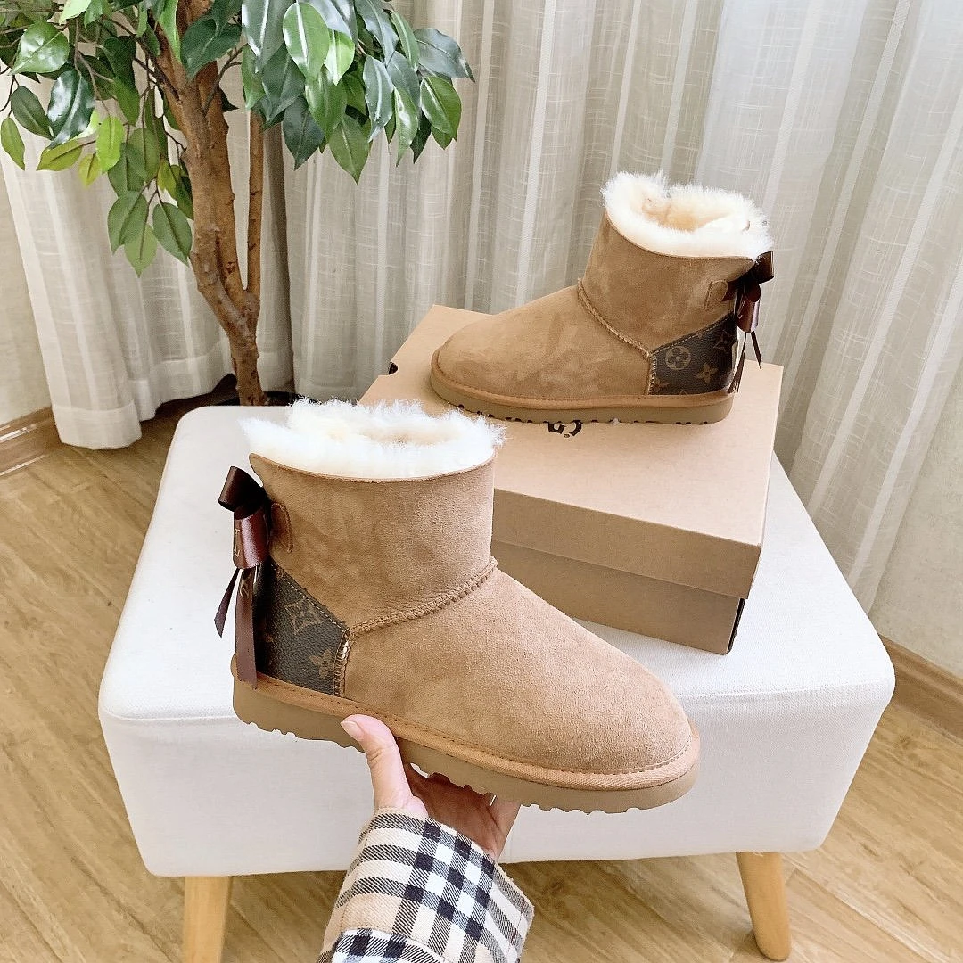 2021 Winter New Design Uggging Hairy Sexy Women Snow Boots Fashion Winter Snow Boots Women Ankle Snow Boots