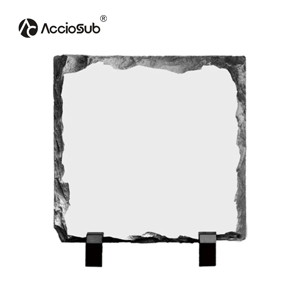 Hot Selling House Custom DIY Printing Decoration Square Stone Craft Heat Transfer Photo Slate Frame Sublimation Blank Rock Slate