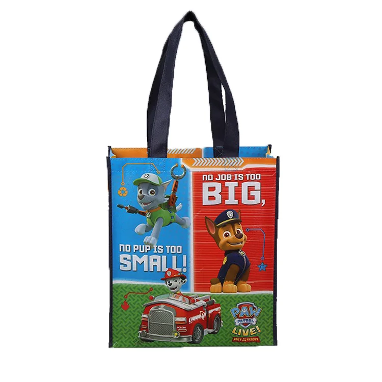 Прямые продажи с фабрики, индивидуальный логотип, полноцветная печать, Экологически чистая сумка для покупок RPET с ламинированием