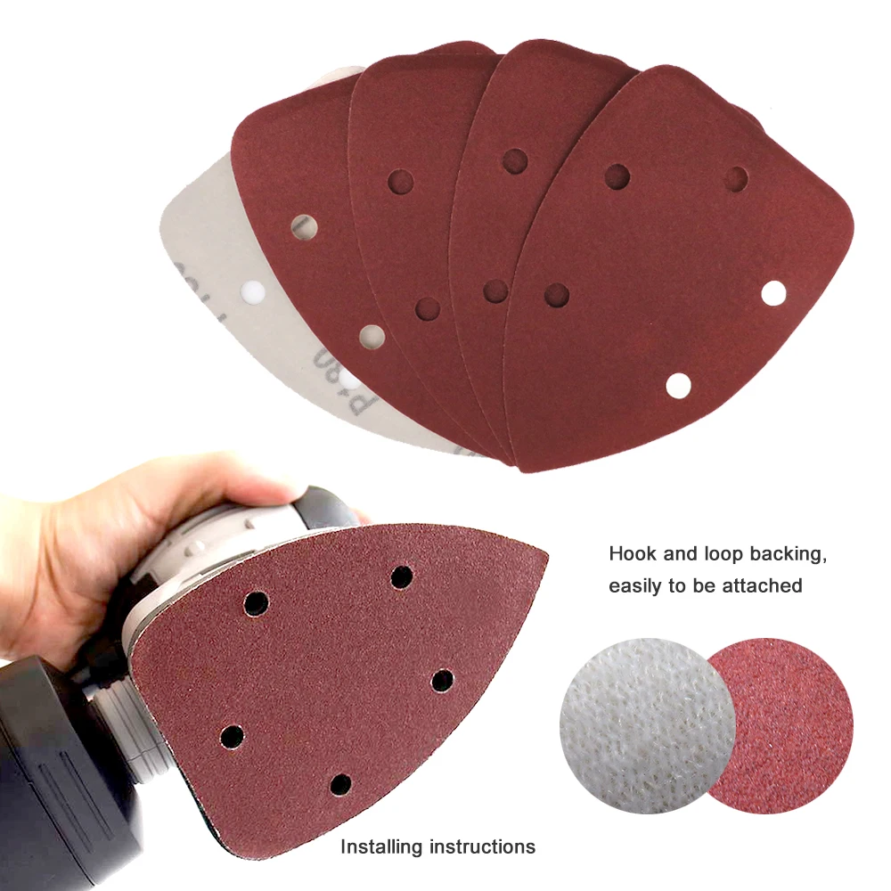 AutoErizo Aluminium Oxide Triangle Velcro Sanding Disc For Coarse Grinding Quick and Easy Attachment to Power Tools