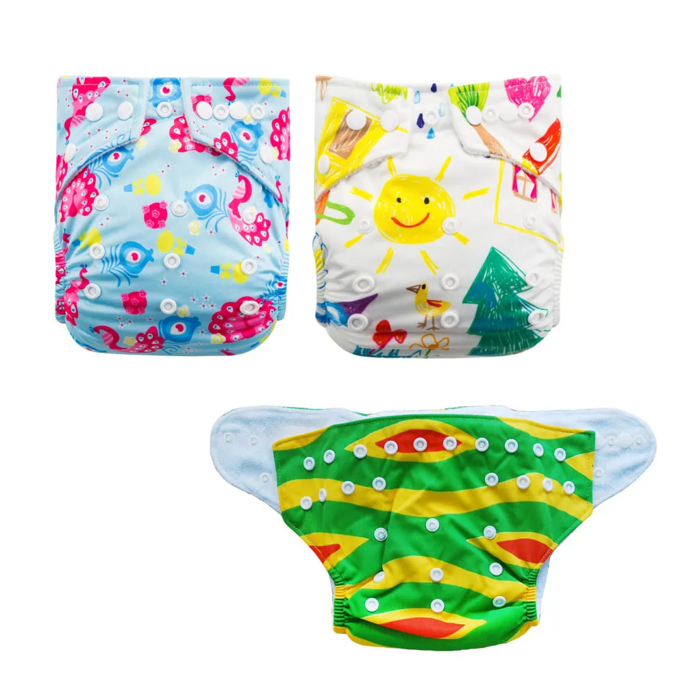 Supply Wholesale Price Reusable  Nappies Pants Set Baby Cloth  One Size Adjustable Washable Diaper With Pads