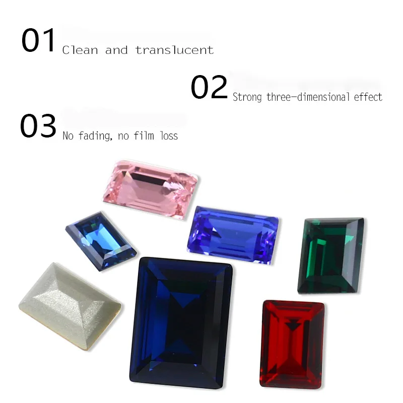 K9 DIY jewelry accessories silver-plated pointed glass nail drill baguette crystal diamond rhinestone