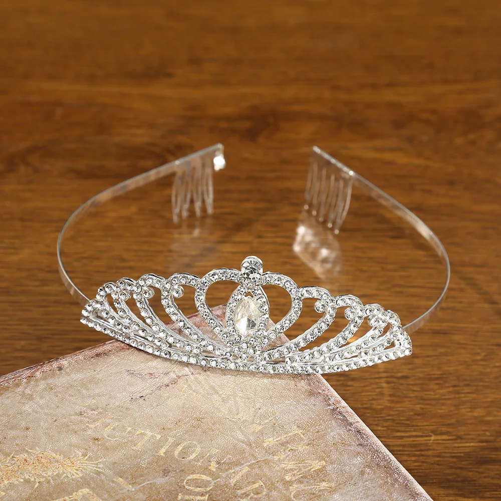 Wholesale Crystal Rhinestone Bride Tiara Party Hair Accessories Princess  Wedding  Bridal Tiara Crown with Comb