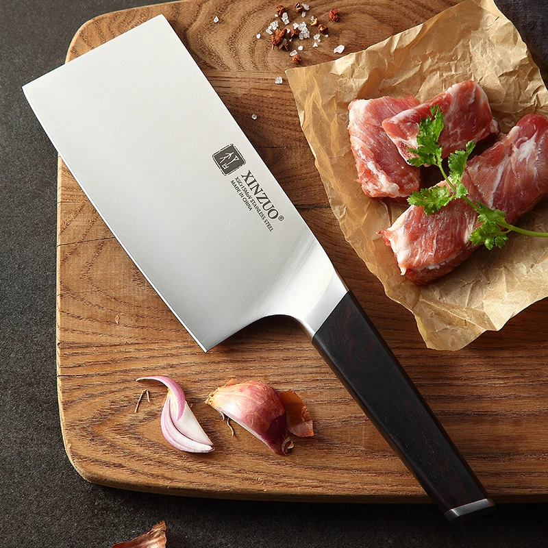 6.5 Inch X5Cr15MoV Steel Chopping Knife Ebony Wood Handle Bone Chopper