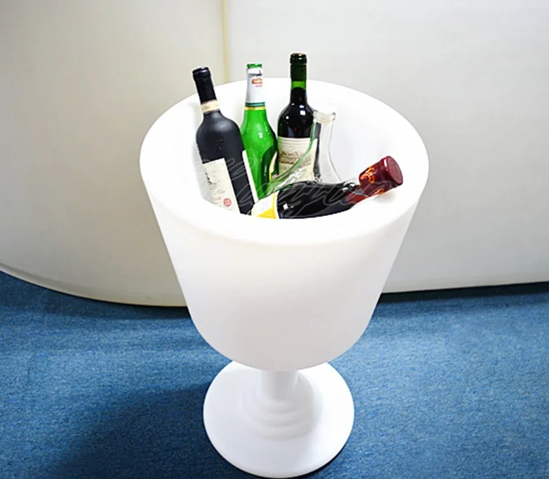 LED illuminated ice bucket coolers remote control RGB color changing large capacity plastic bar led ice bucket