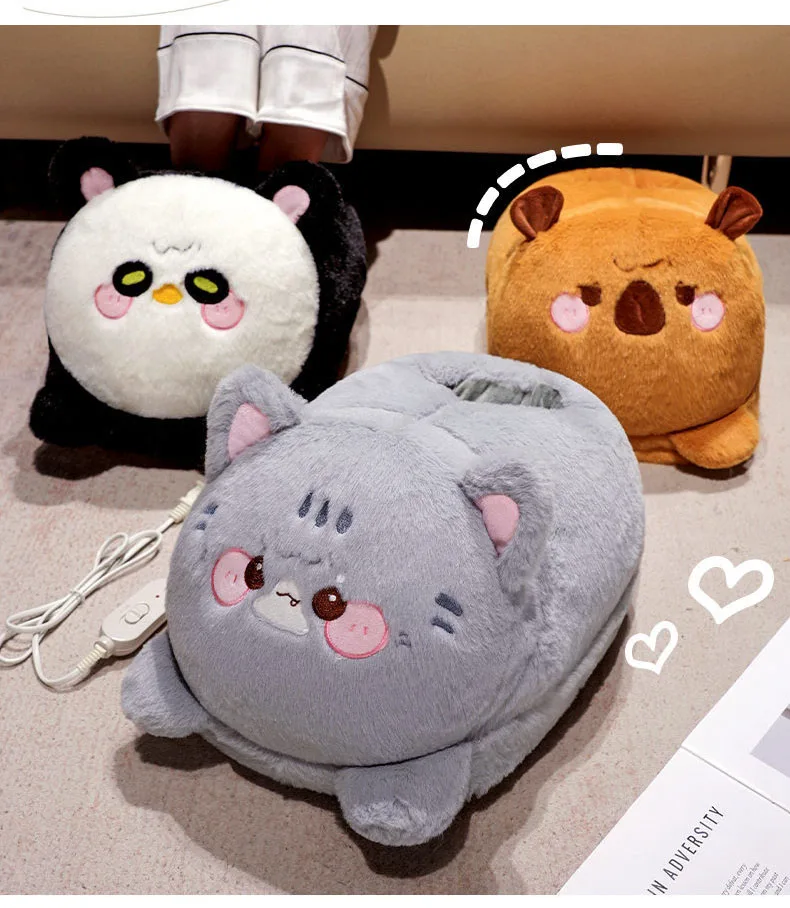 Cartoon Foot Warmer Cute Plug-in Foot Warmer Office Heating Foot Warmer Winter Electric Shoes