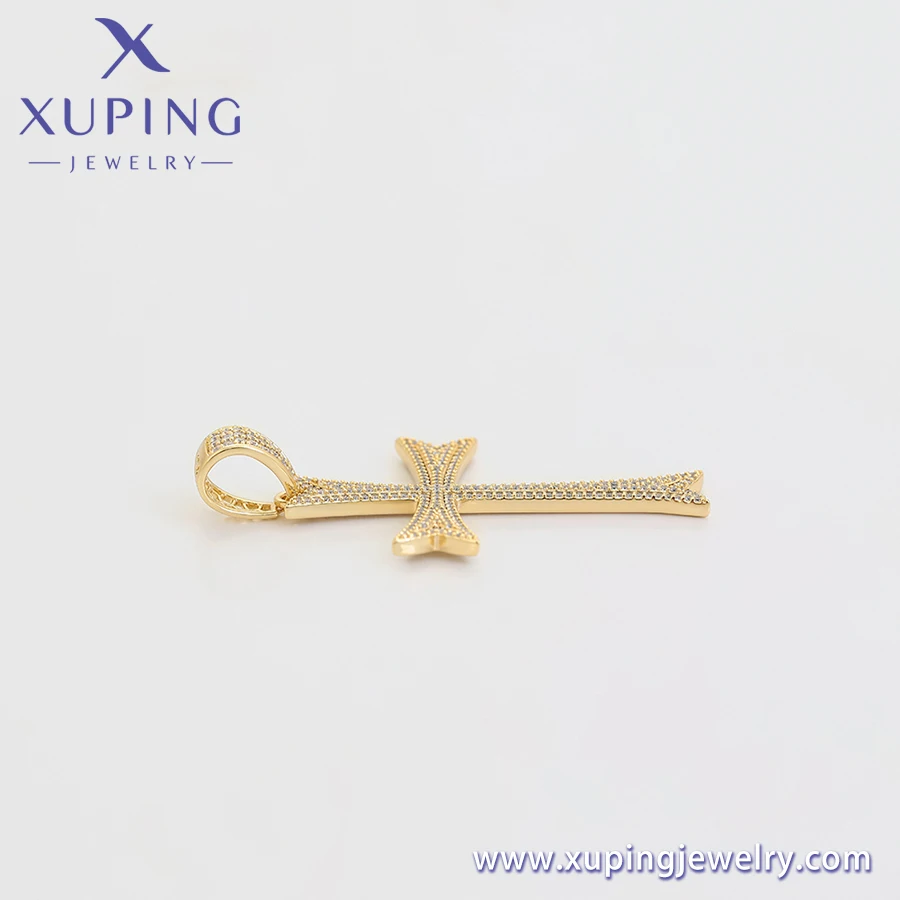 X000721574 xuping Jewelry New Fashion Cross Pendant 14K Gold Color Simple Retro Religious Style Neutral Fine Jewelry Pendant