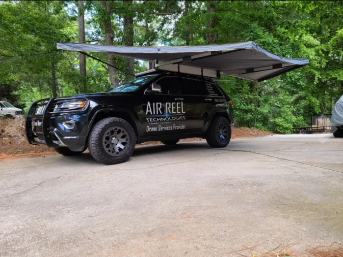 Outdoor Camping Vehicle Freestanding Awning 4x4 Car Roof Side Shelter Awning Free Standing 180 Degree Foxwing Awning