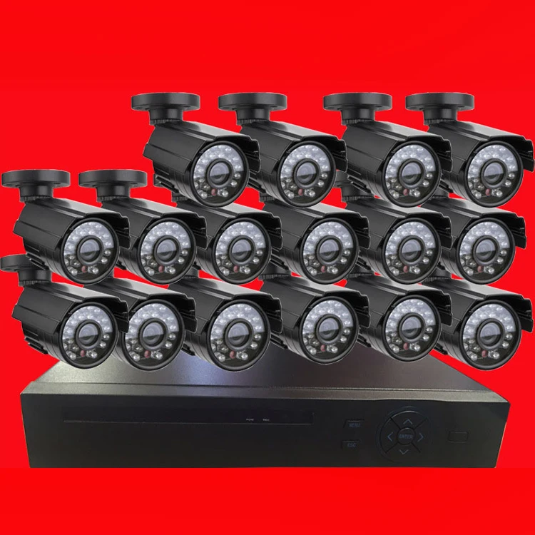 Full HD Outdoor CCTV Kits 16CH Outdoor IP66 Waterproof Home  monitoring equipment package security NVR Kit WIFI camera