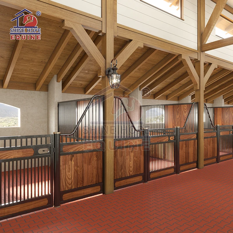 HDG Anti Cribbing Design Horse Front panel horse stable equipment with strong barn door grills