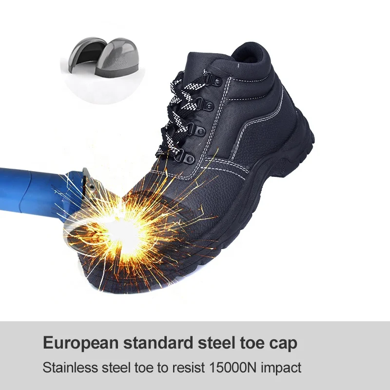 Anti-smashing and puncture-proof steel head in the foot protection shoes leather labor insurance shoes