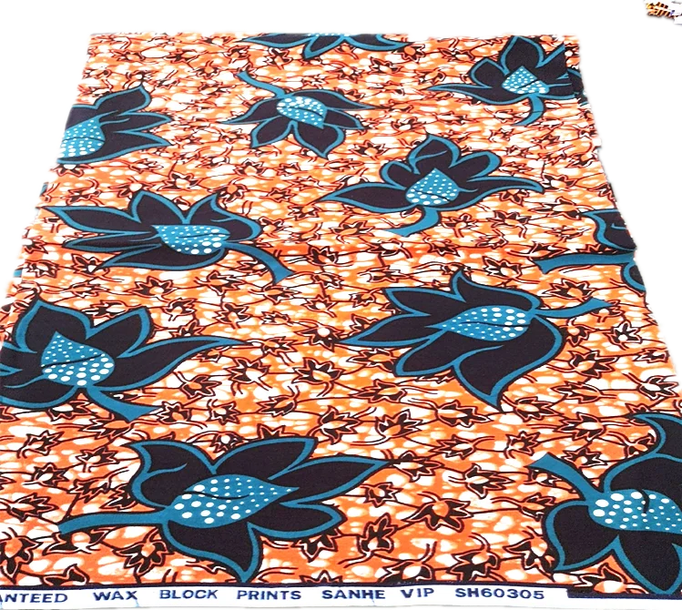 High quality 100 percent cotton Veritable African Wax Fabric Nigerian Ankara Block Print Batik Fabric For Sewing