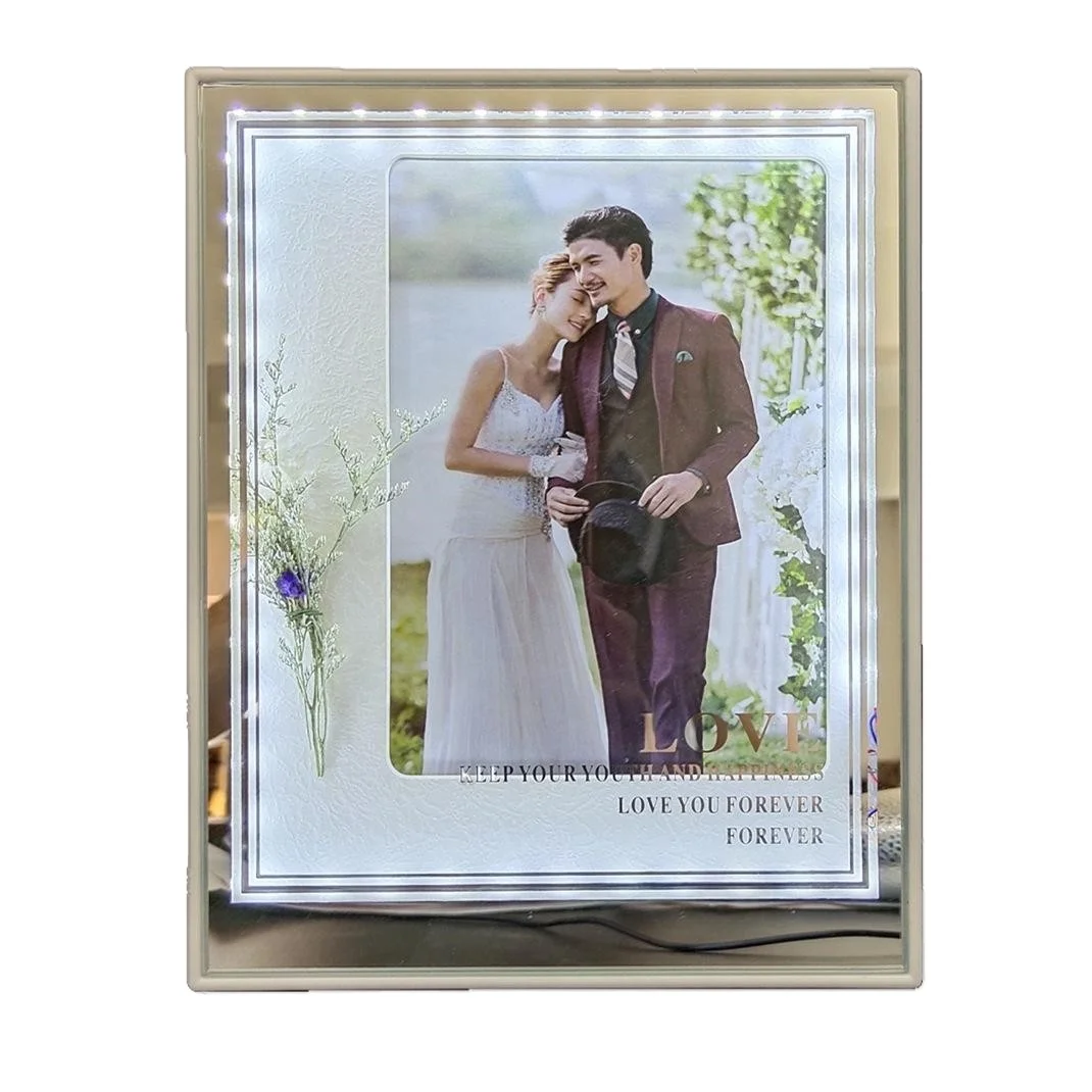 LED crystal glass photo frame wedding photo frame