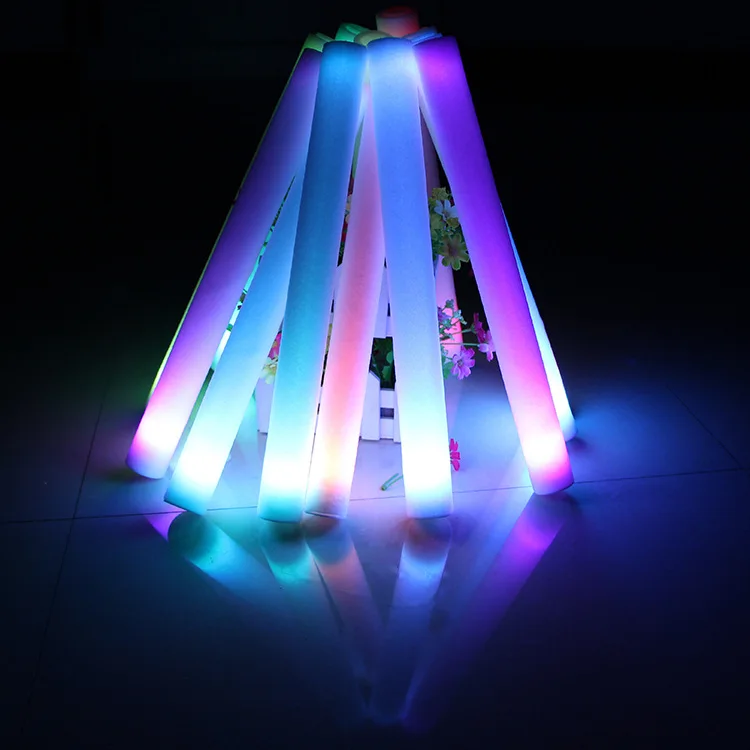 Wholesale Colorful Sponge Roller Custom Led Foam Glow Sticks For Carnival Games Party Flash Light Stick