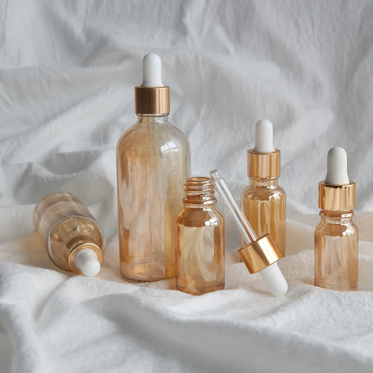 Custom Clear 5ml 10ml 15ml 20ml 30ml Glass Oil Slim Serum Bottle Amber 1oz 2oz Empty Essential Oil Glass Dropper Bottle