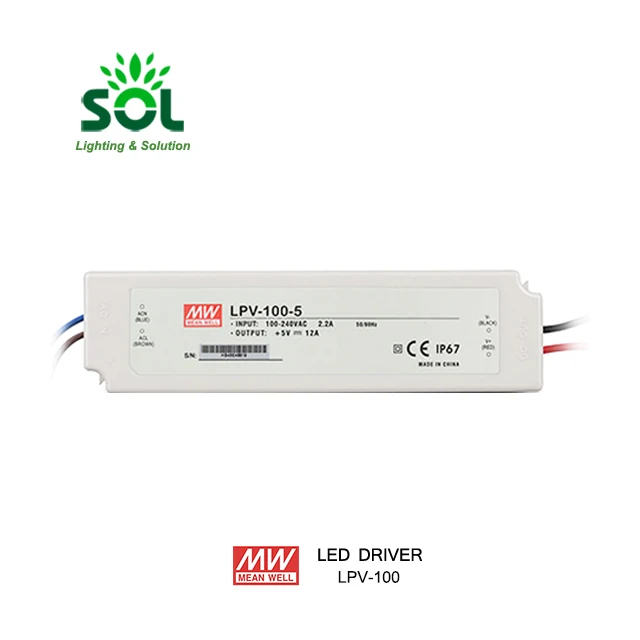 Meanwell LPV-100-5 Constant Voltage 100W 5V LED Power Supply