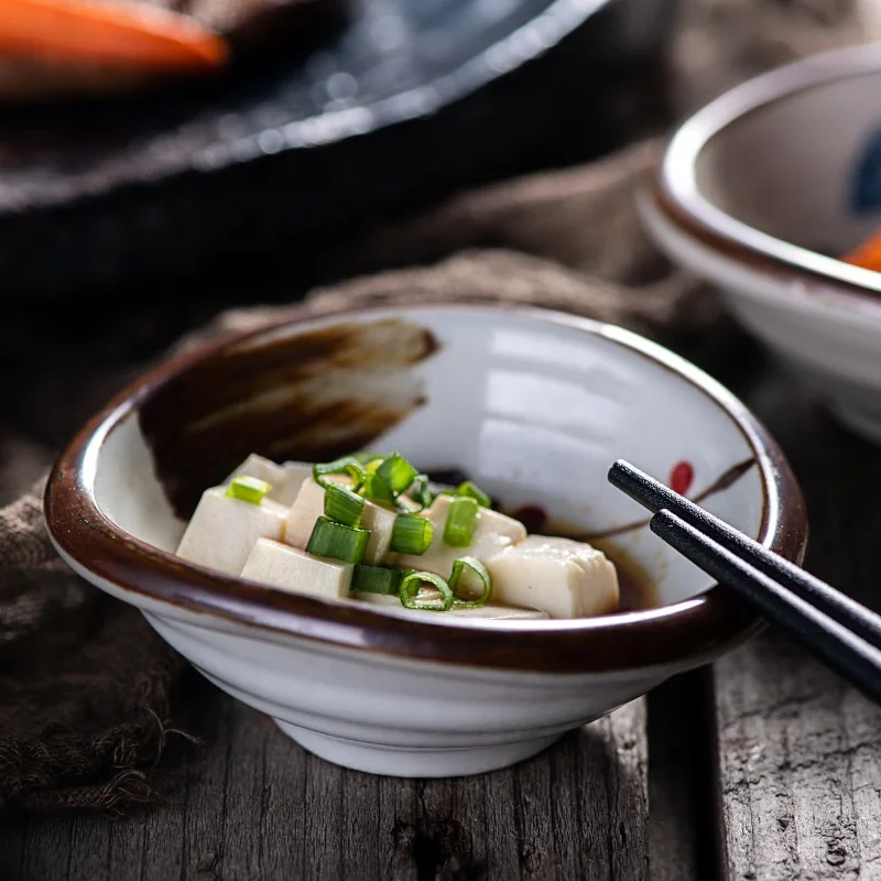 Retro Ceramic Porcelain Sauce Dish Irregular Plate